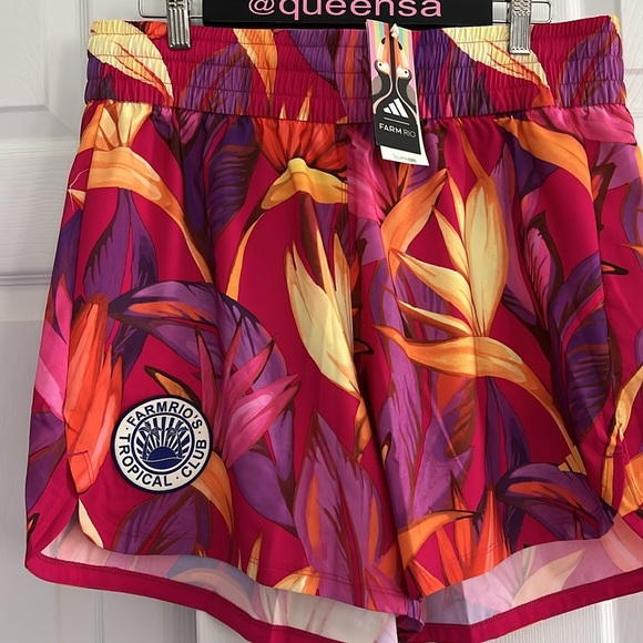 Adidas FARM Rio Vibrant Floral Athletic Shorts - Picture 6 of 12